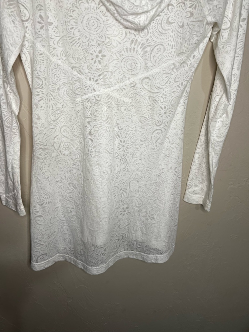 Athleta Burnout Riveria 2 White Tunic Hooded Top - Picture 12 of 12